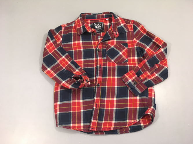 Chemise m.l carreaux rouge/bleu/jaune, moins cher chez Petit Kiwi