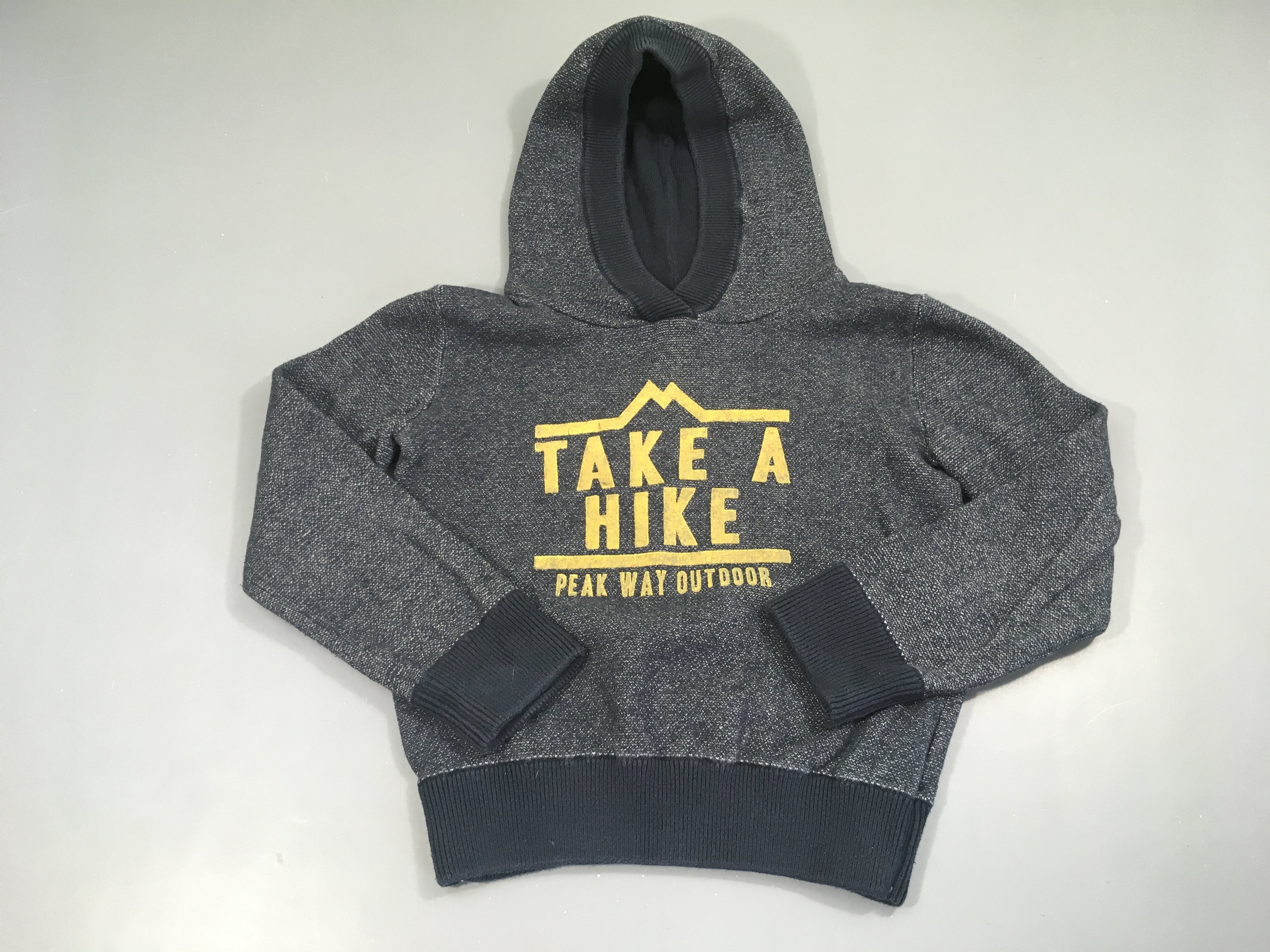 Sweat bleu foncé chiné à capuche hike