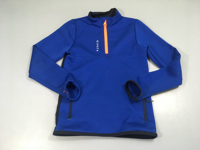 Pull de sport Kipsta bleu col camionneur, moins cher chez Petit Kiwi