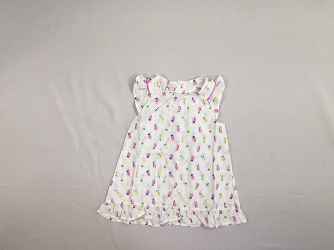 Robe m.c blanche fruits, moins cher chez Petit Kiwi