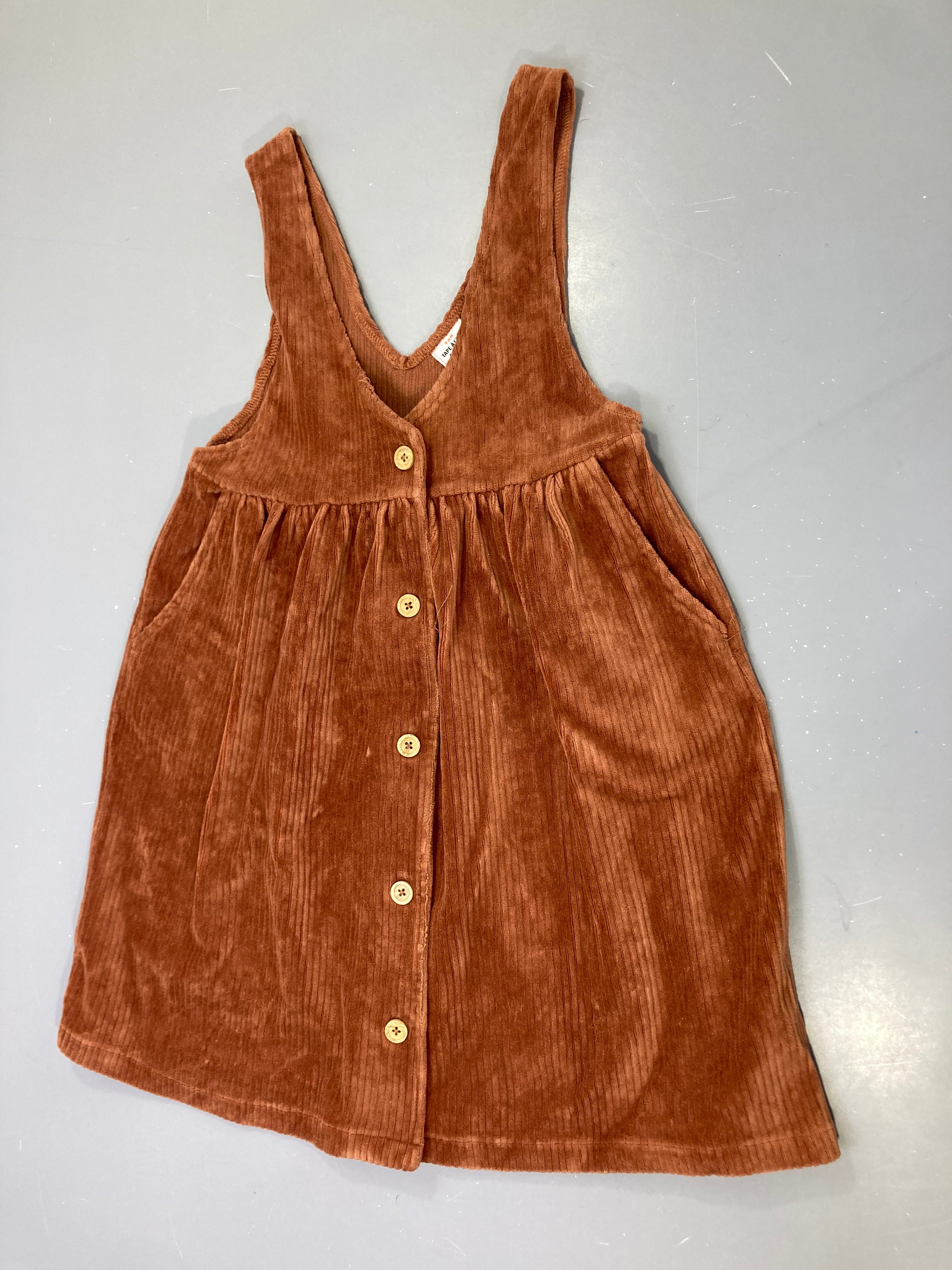 Robe s.m caramel velours côtelé boutonnée, poches