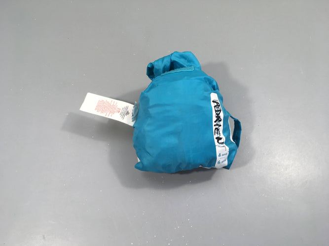 Veste style k-way turquoise à enfiler à capuche, moins cher chez Petit Kiwi