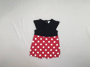 Combishort m.c molleton Minnie + bonnet jersey noir Minnie