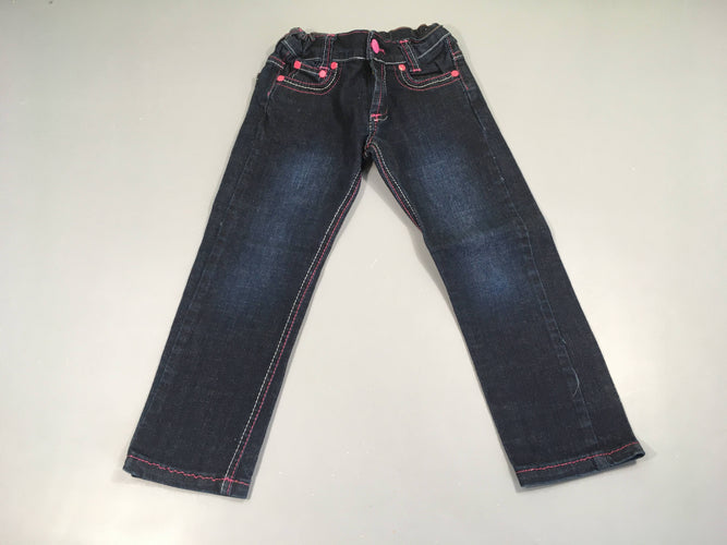 Jeans foncé surpiqures roses D&G, moins cher chez Petit Kiwi