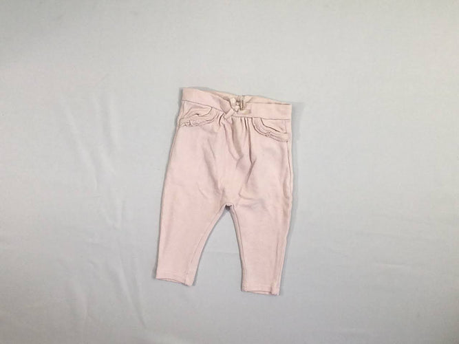 Pantalon molleton rose, très légèrement bouloché, moins cher chez Petit Kiwi