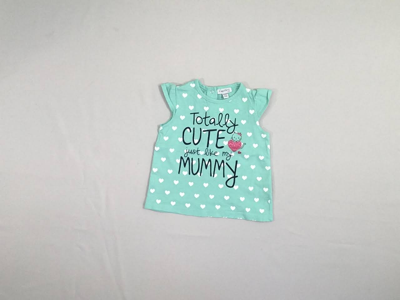 T-shirt m.c vert coeurs Cute