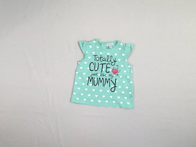 T-shirt m.c vert coeurs Cute, moins cher chez Petit Kiwi