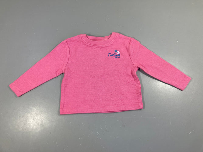 Parfait état-Sweat rose texturé Fun Times, moins cher chez Petit Kiwi