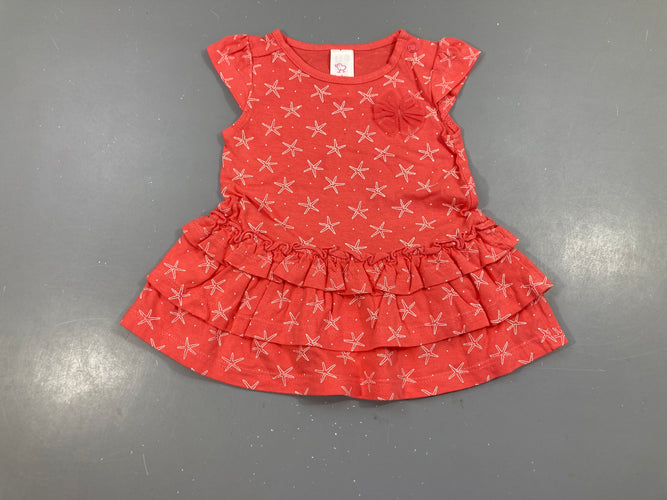 Robe m.c jersey corail étoiles de mer, moins cher chez Petit Kiwi