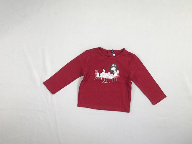 T-shirt m.l rouge table, moins cher chez Petit Kiwi