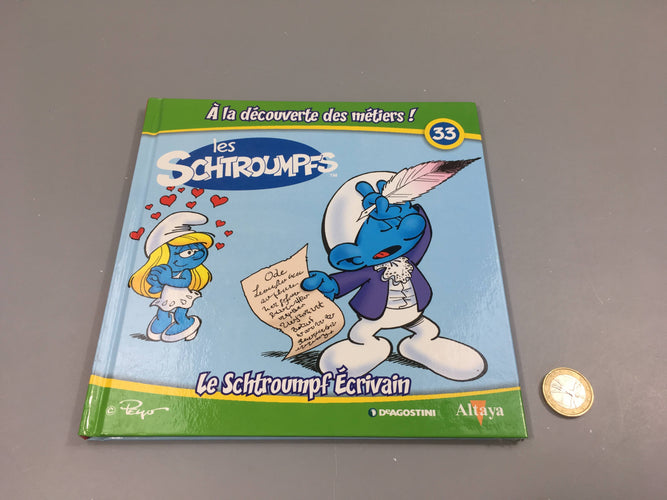 Le Schtroump écrivain,Les Schtroumpfs, A la décourverte des métiers, Altaya, moins cher chez Petit Kiwi