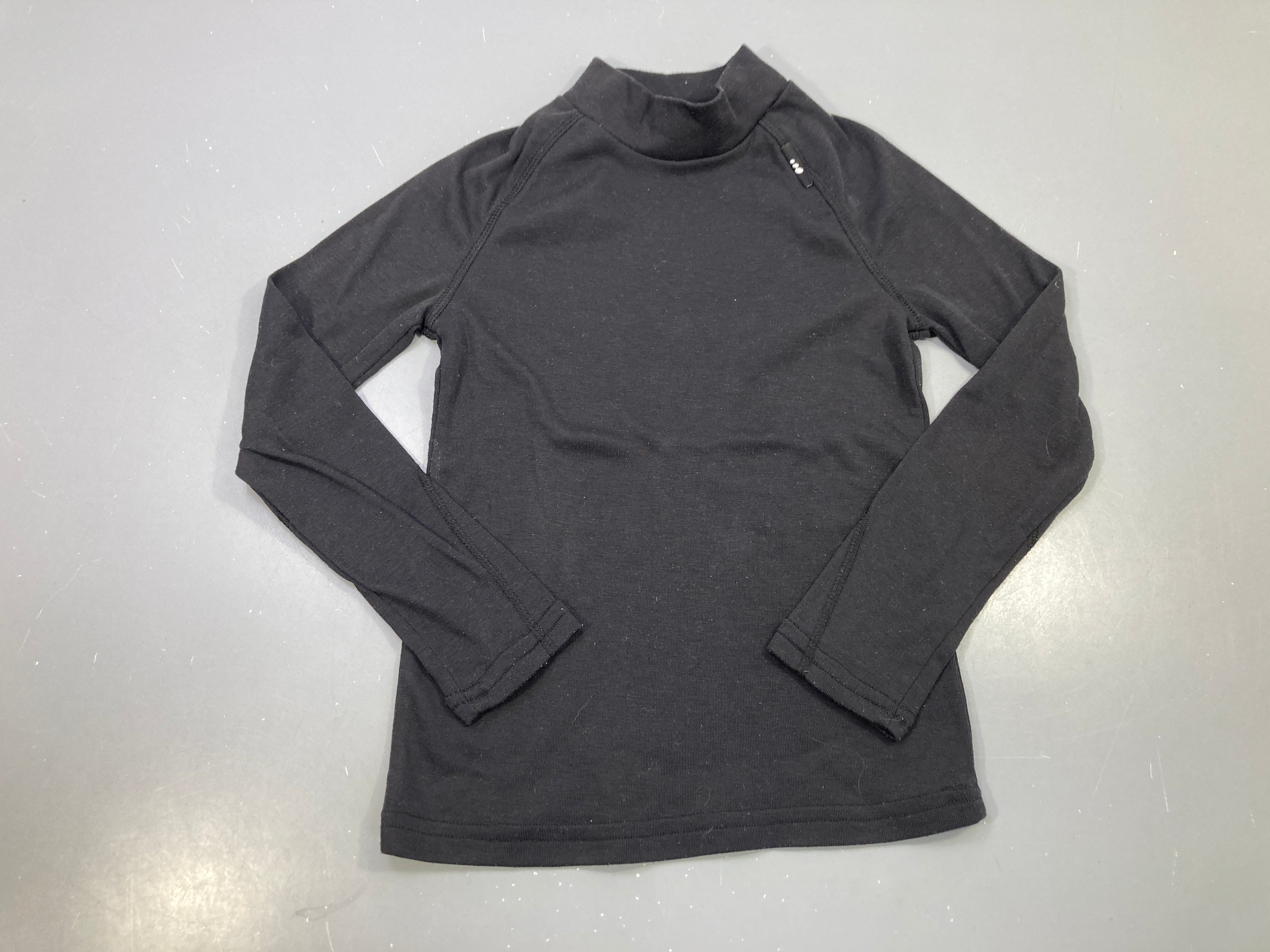 T-shirt m.l col montant noir, thermique, Wedze