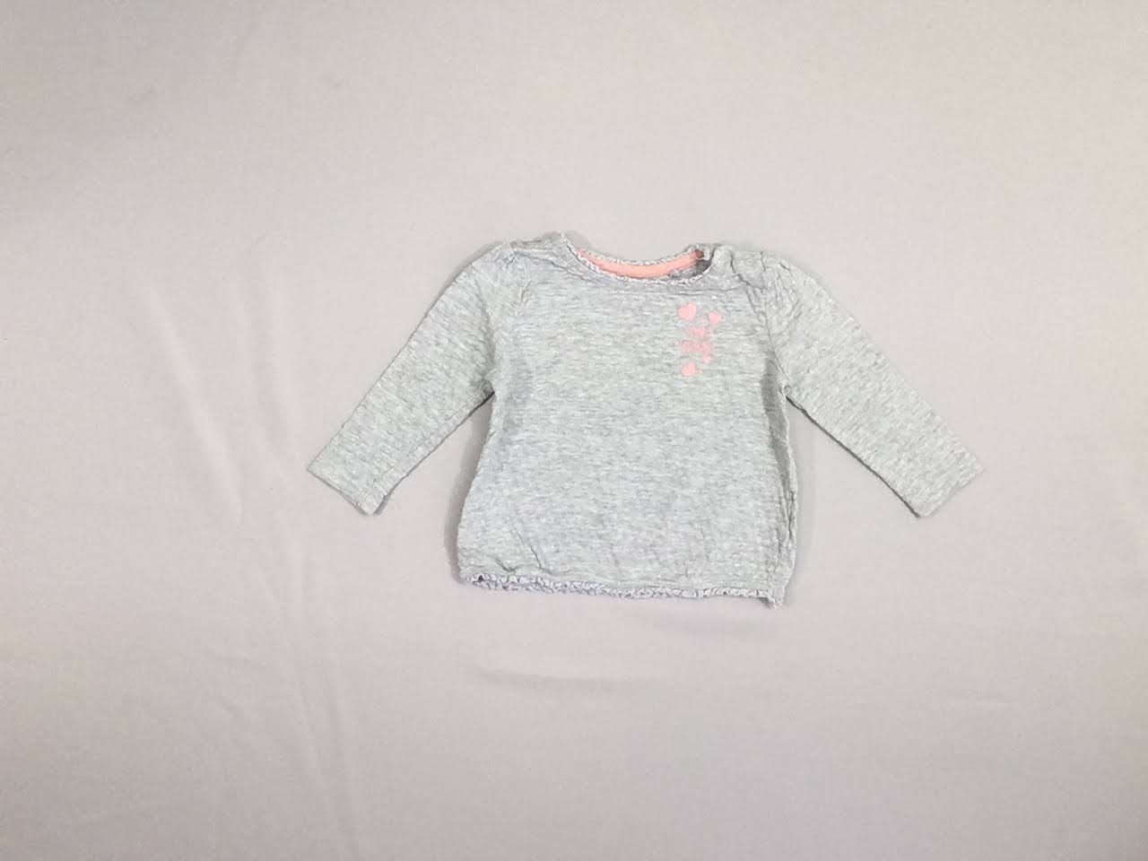 T-shirt m.l gris chiné texturé