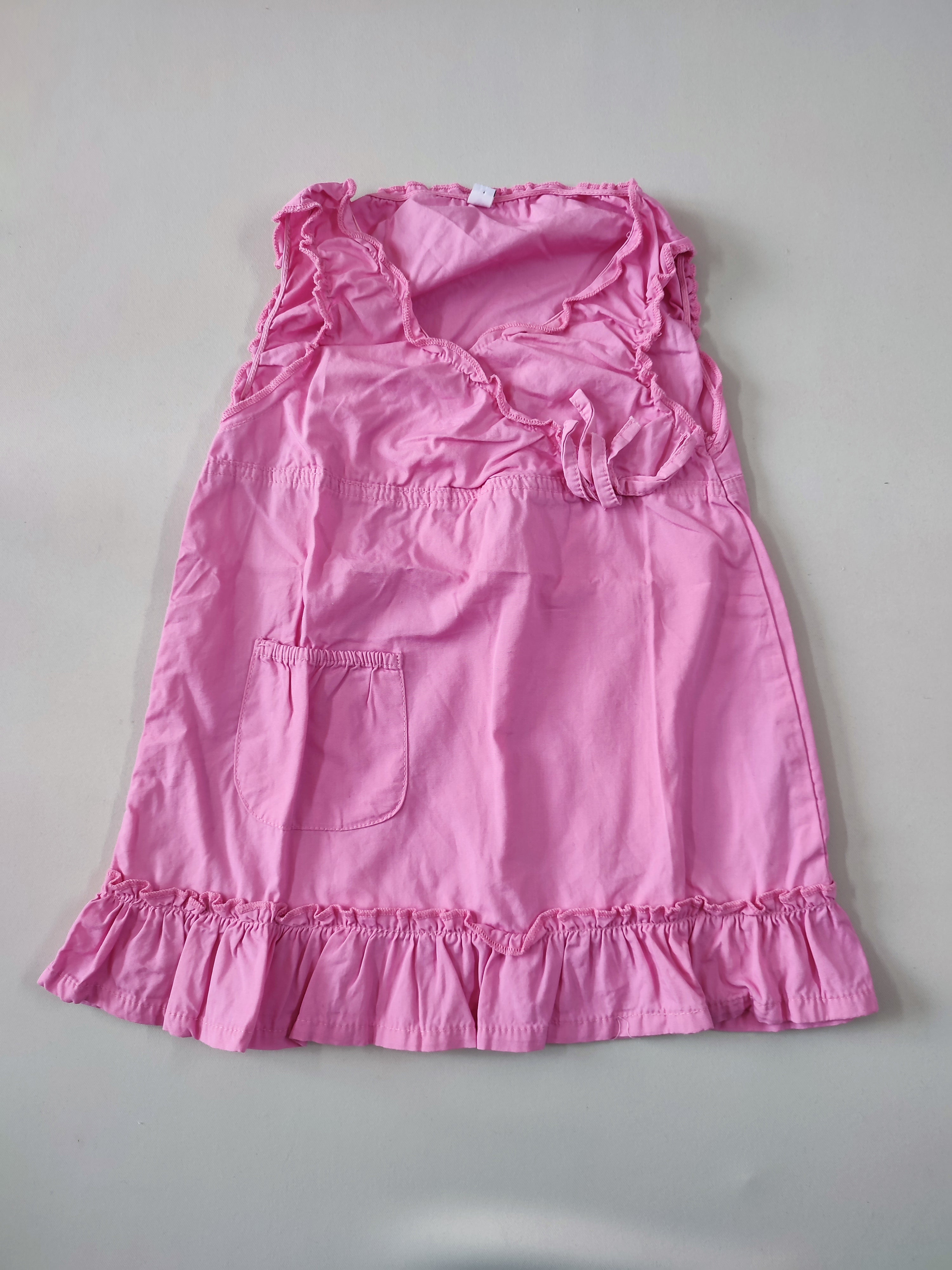 Robe s.m rose poche volant bas