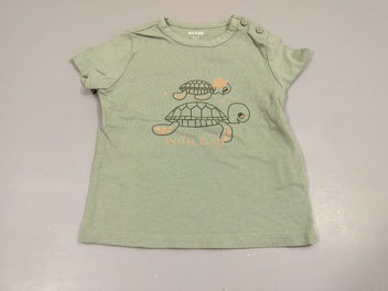 T-shirt m.c vert, tortues 100% coton