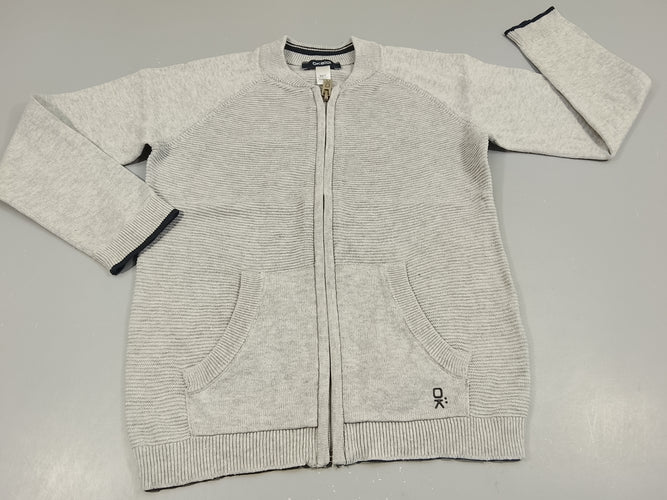Gilet gris clair texturé, moins cher chez Petit Kiwi
