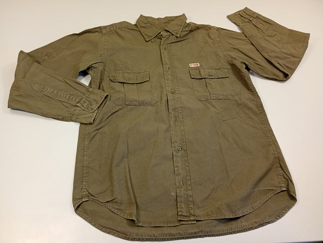 Chemise m.l kaki foncé, moins cher chez Petit Kiwi