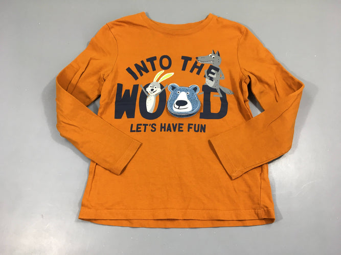 T-shirt m.l orange into the wood animaux, moins cher chez Petit Kiwi