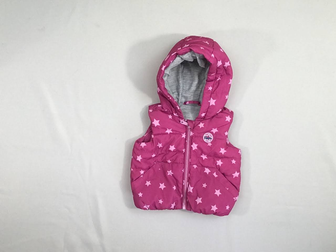 Bodywarmer rose étoiles à capuche