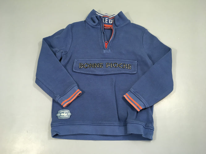 Sweat col camionneur bleu bonne pioche, moins cher chez Petit Kiwi