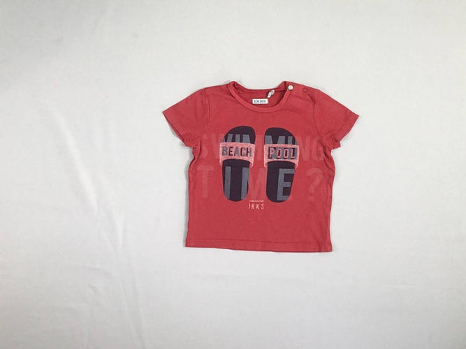 T-shirt m.c rouge Beach, moins cher chez Petit Kiwi