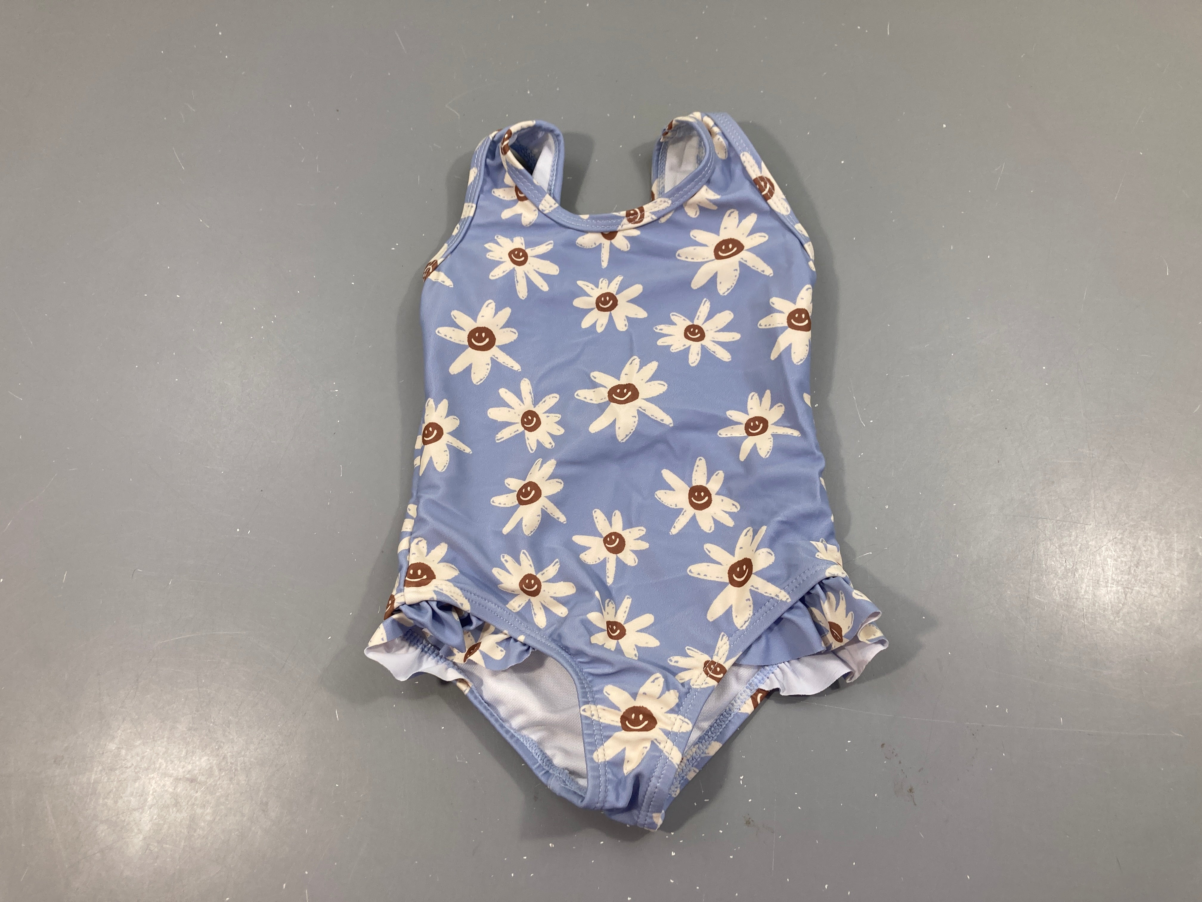 Maillot bleu fleurs