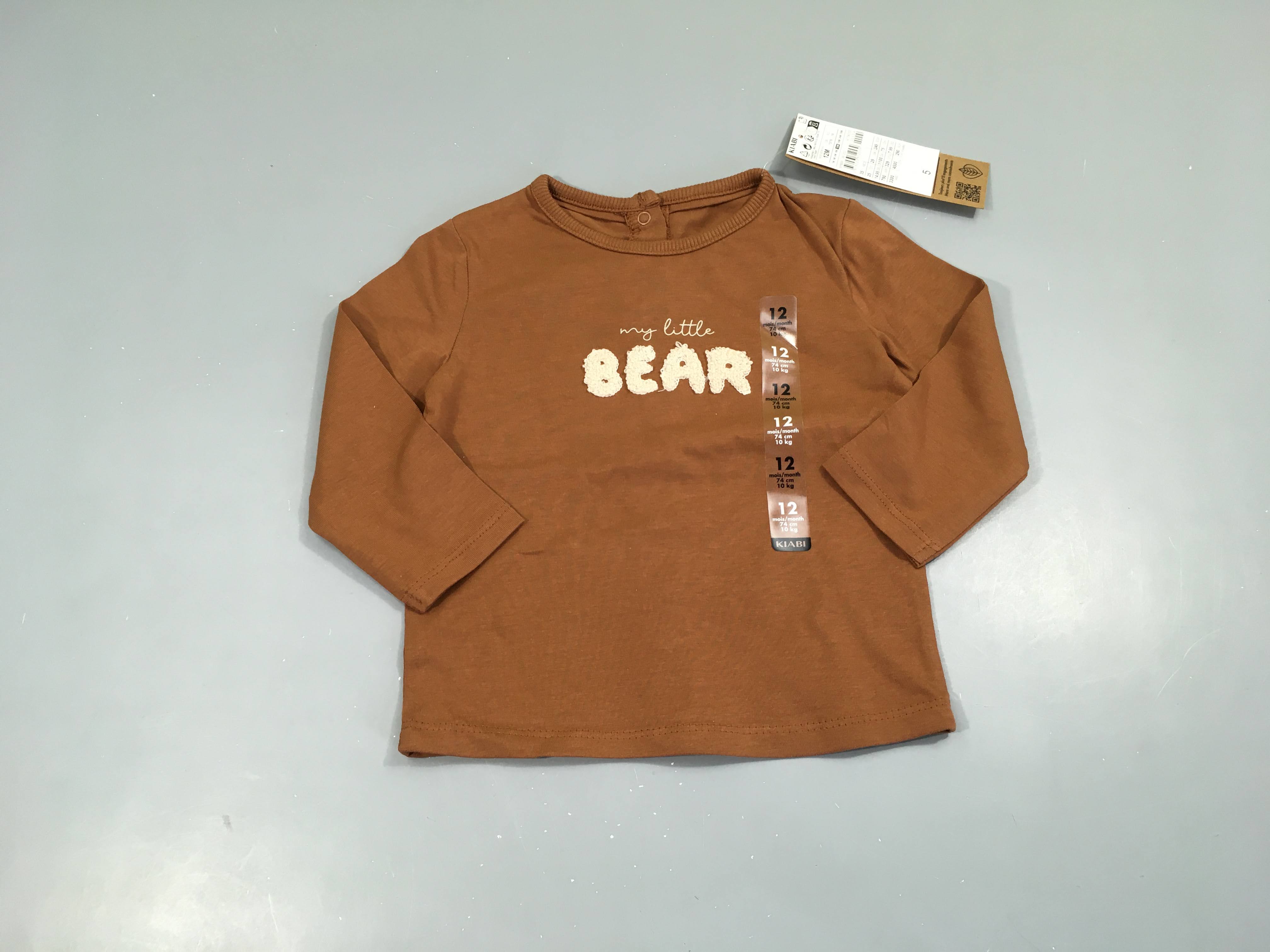NEUF T-shirt m.l brun bear