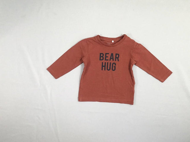 T-shirt m.l brique Bear, moins cher chez Petit Kiwi