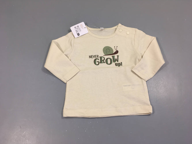 NEUF T-shirt m.l beige escargot, moins cher chez Petit Kiwi