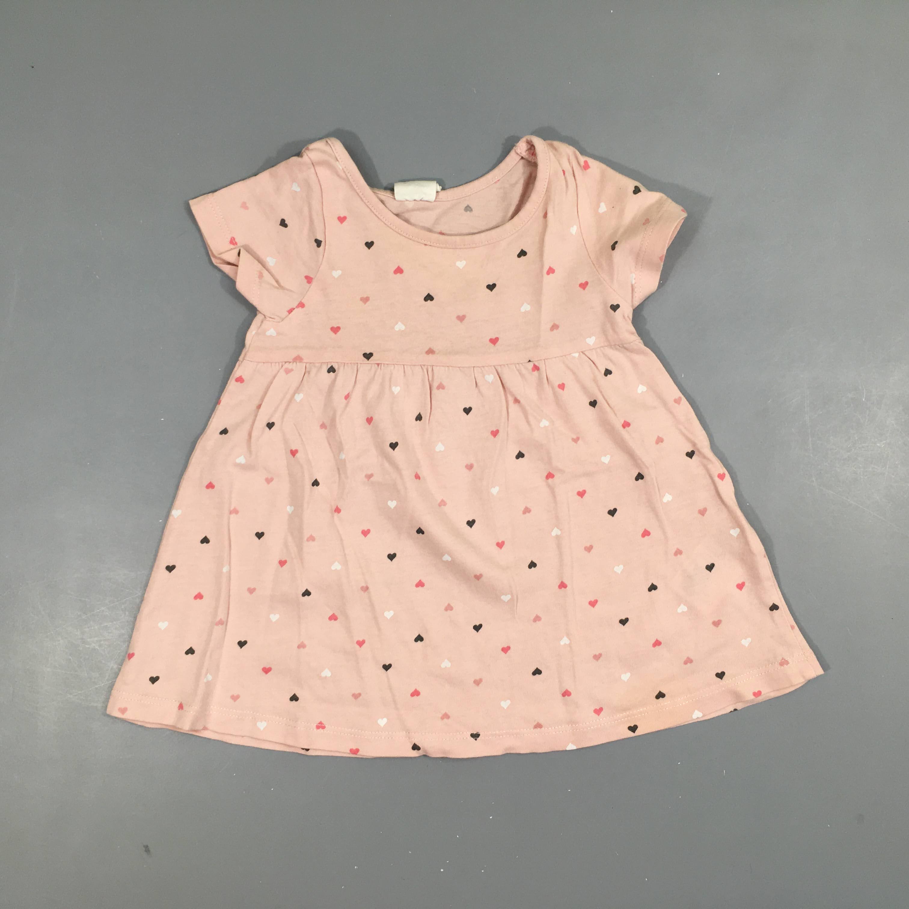 Tunique m.c  rose clair motifs coeurs  100% coton