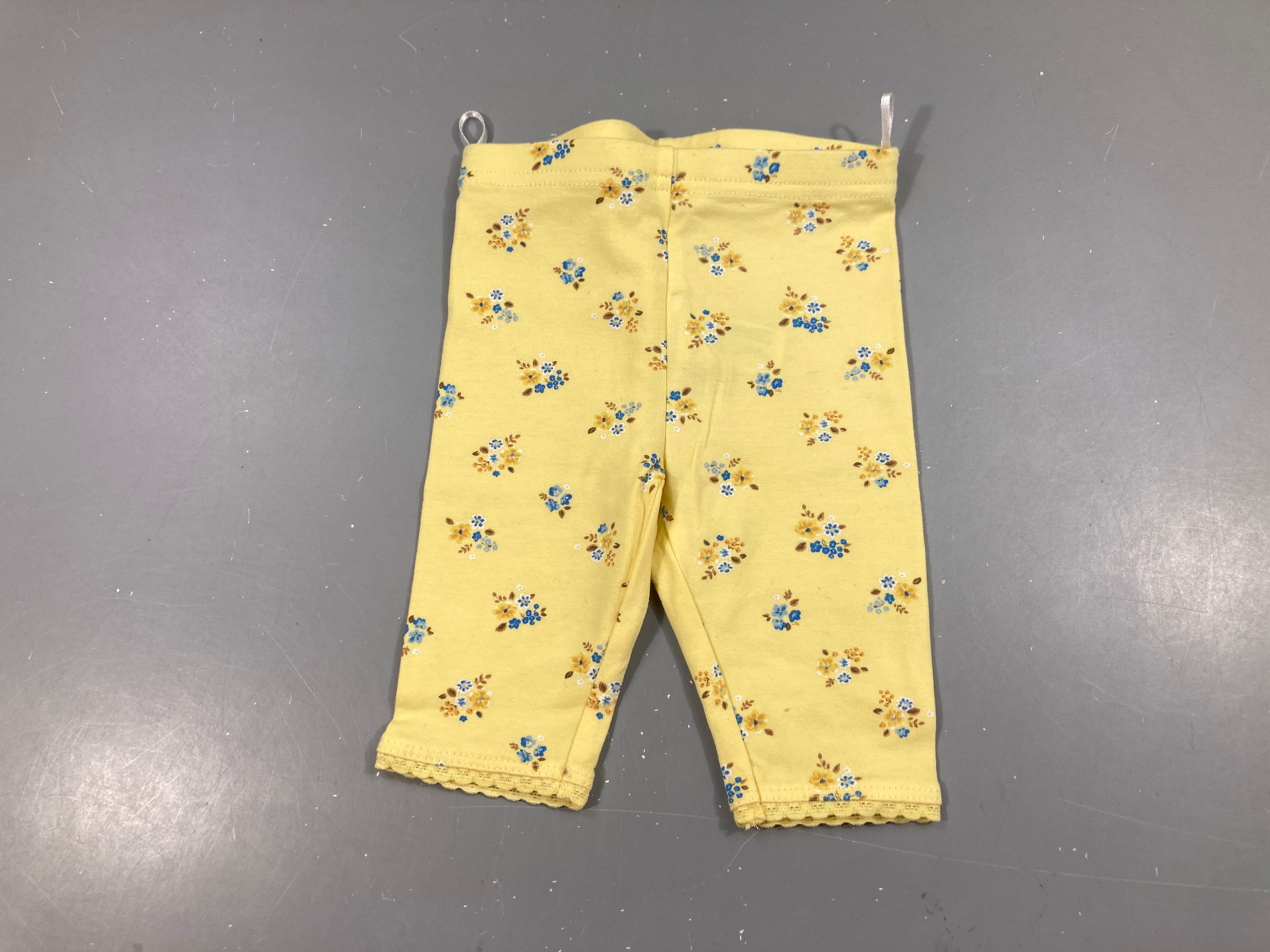 Legging court jaune fleuri