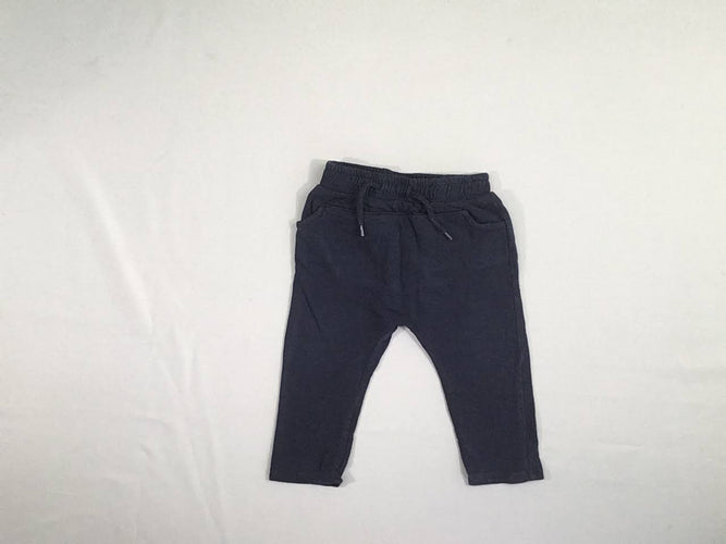 Pantalon molleton bleu marine flammé, moins cher chez Petit Kiwi