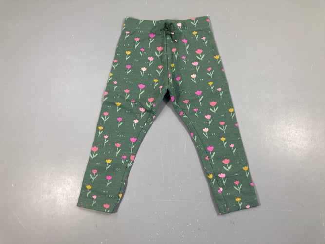 Pantalon molleton vert fleuri Sfera, moins cher chez Petit Kiwi