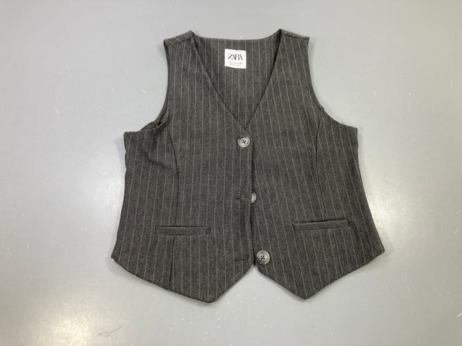 Gilet s.m gris anthracite rayé tennis, boutonné, moins cher chez Petit Kiwi