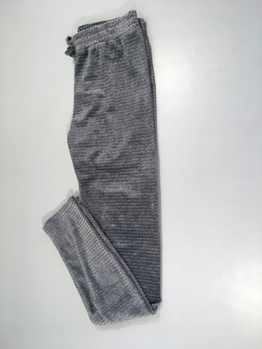 Pantalon souple velours côtelé gris/argenté, moins cher chez Petit Kiwi