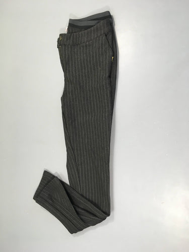 Pantalon chino gris foncé ligné, moins cher chez Petit Kiwi