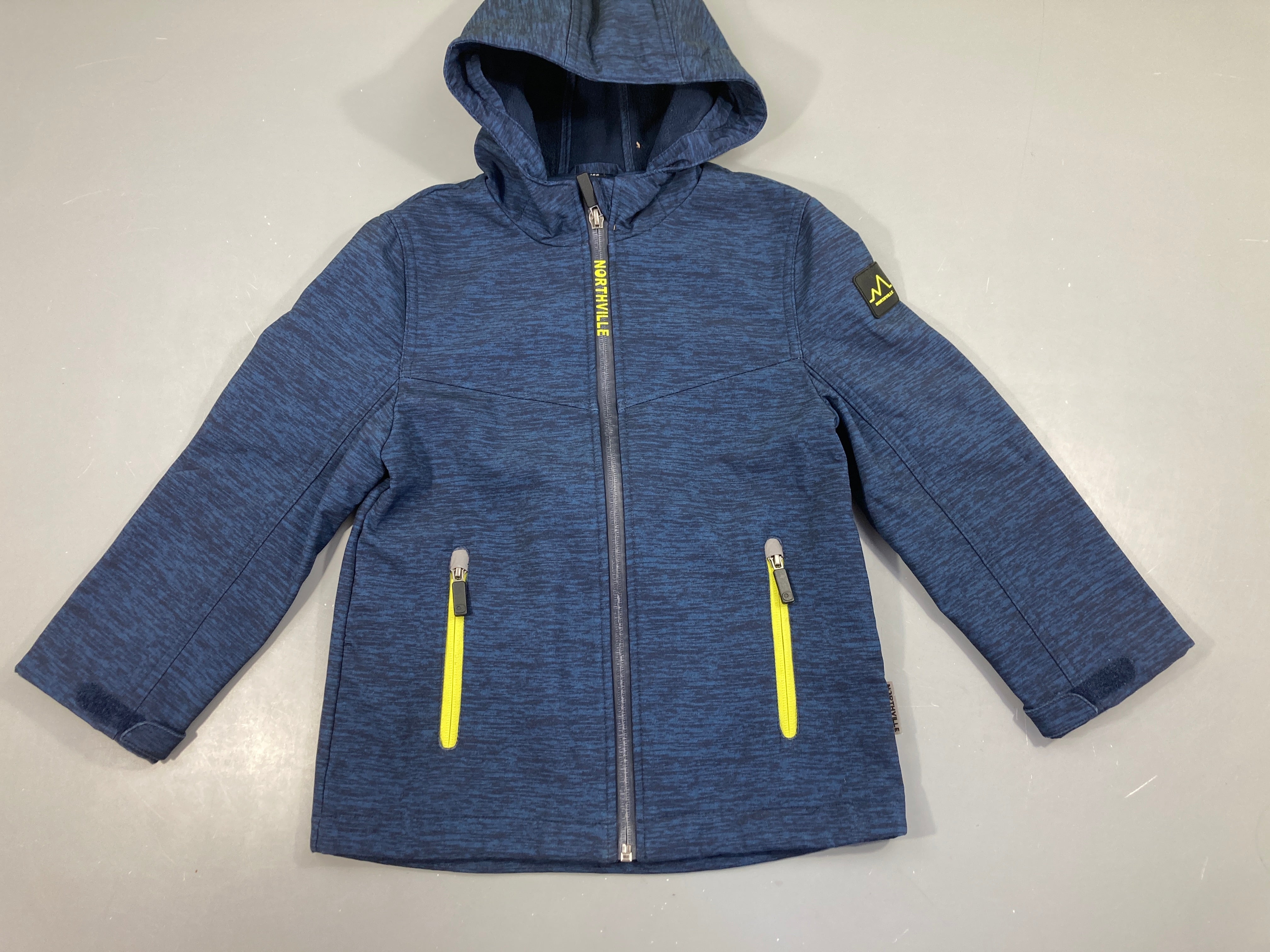 Veste softshell bleu chiné à capuche, Northville