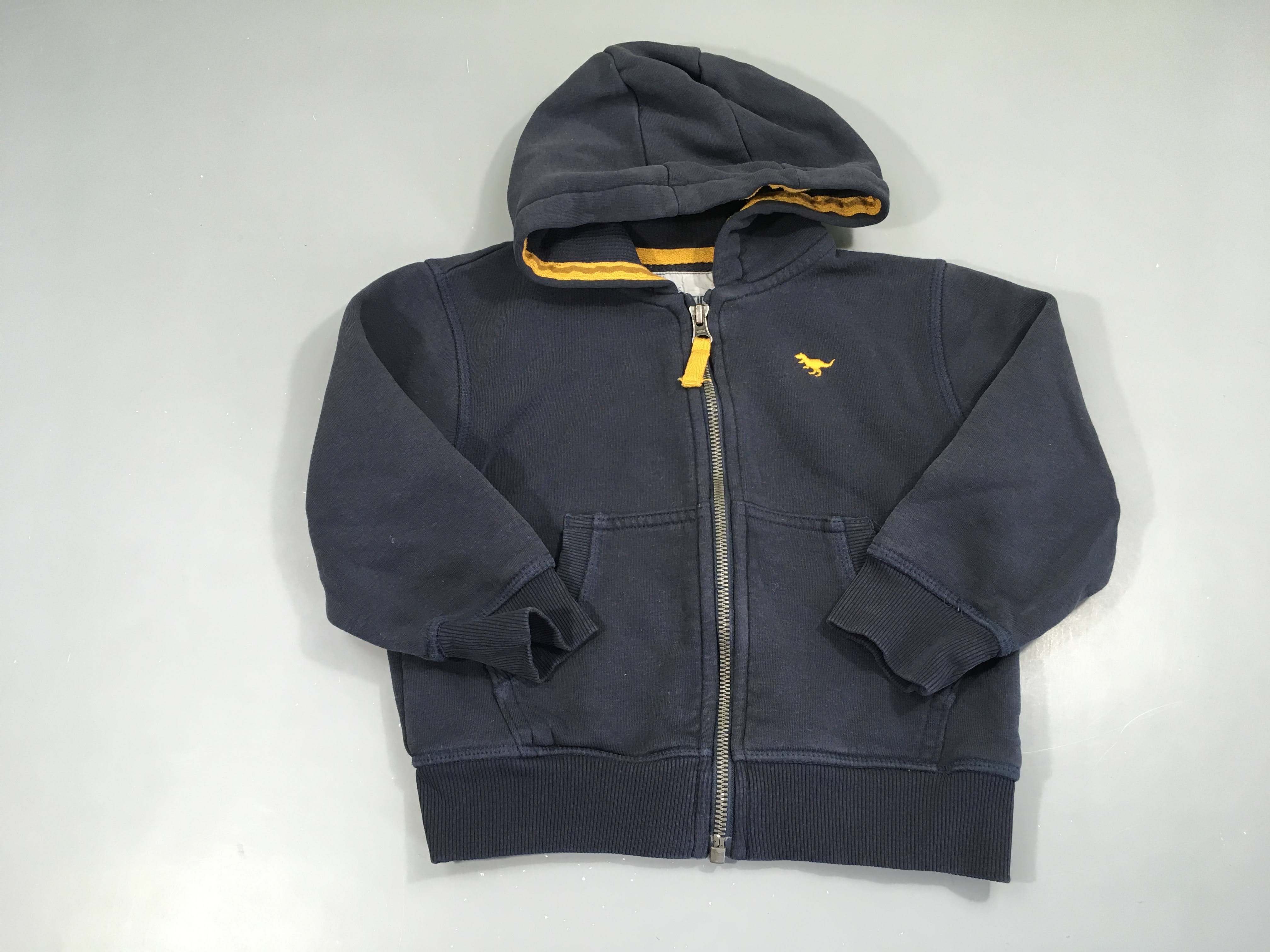 Sweat zippé à capuche bleu foncé Dino