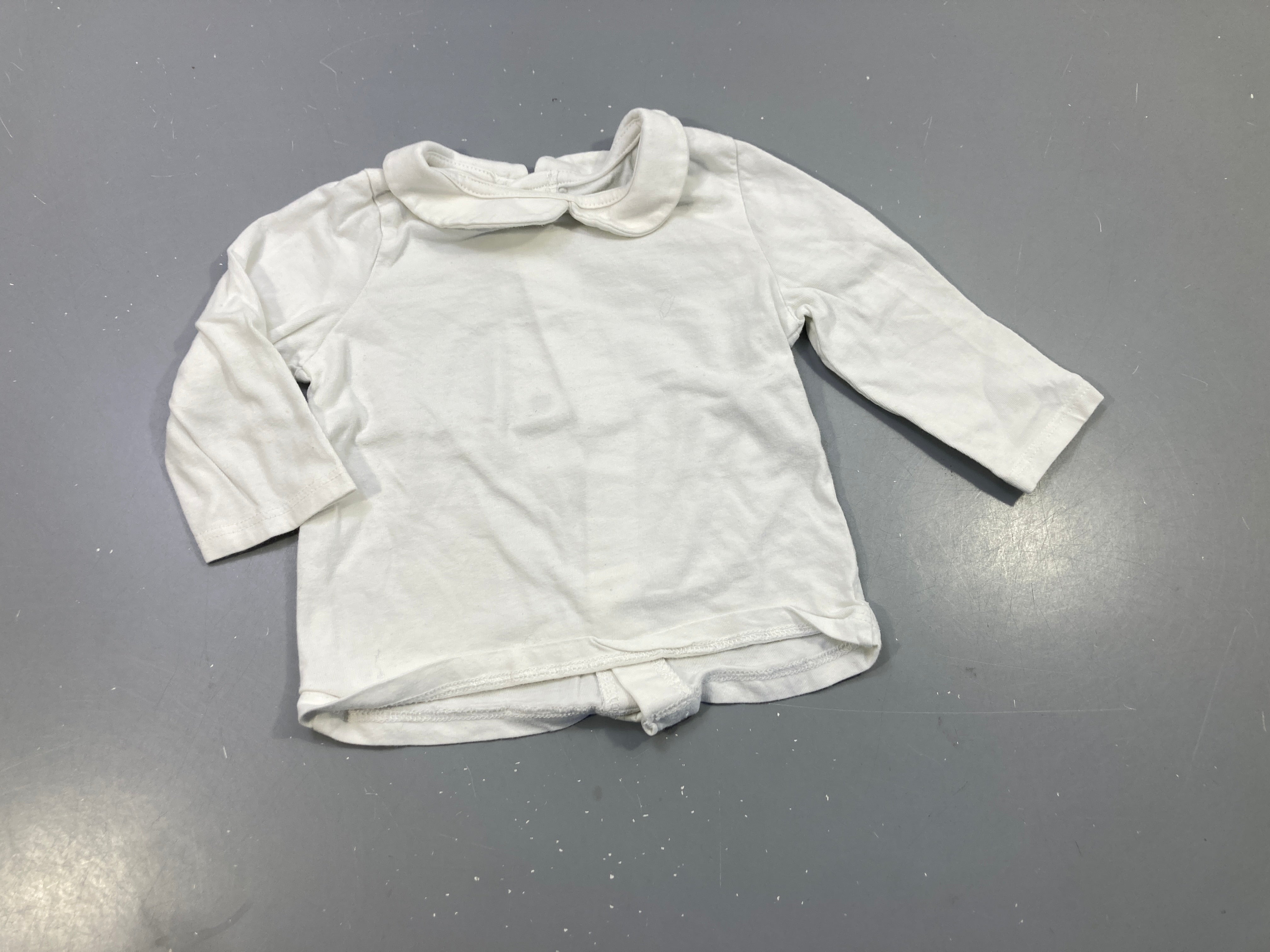 T-shirt m.l blanc , petit col
