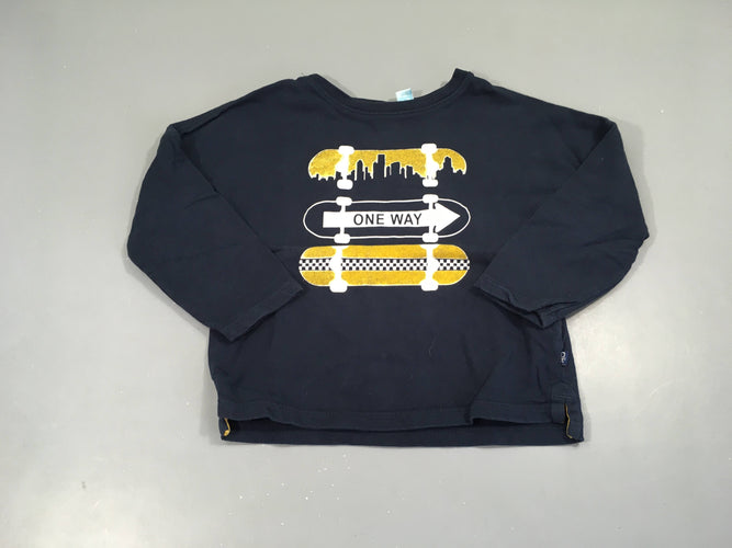 Sweat léger bleu foncé skate One way, moins cher chez Petit Kiwi