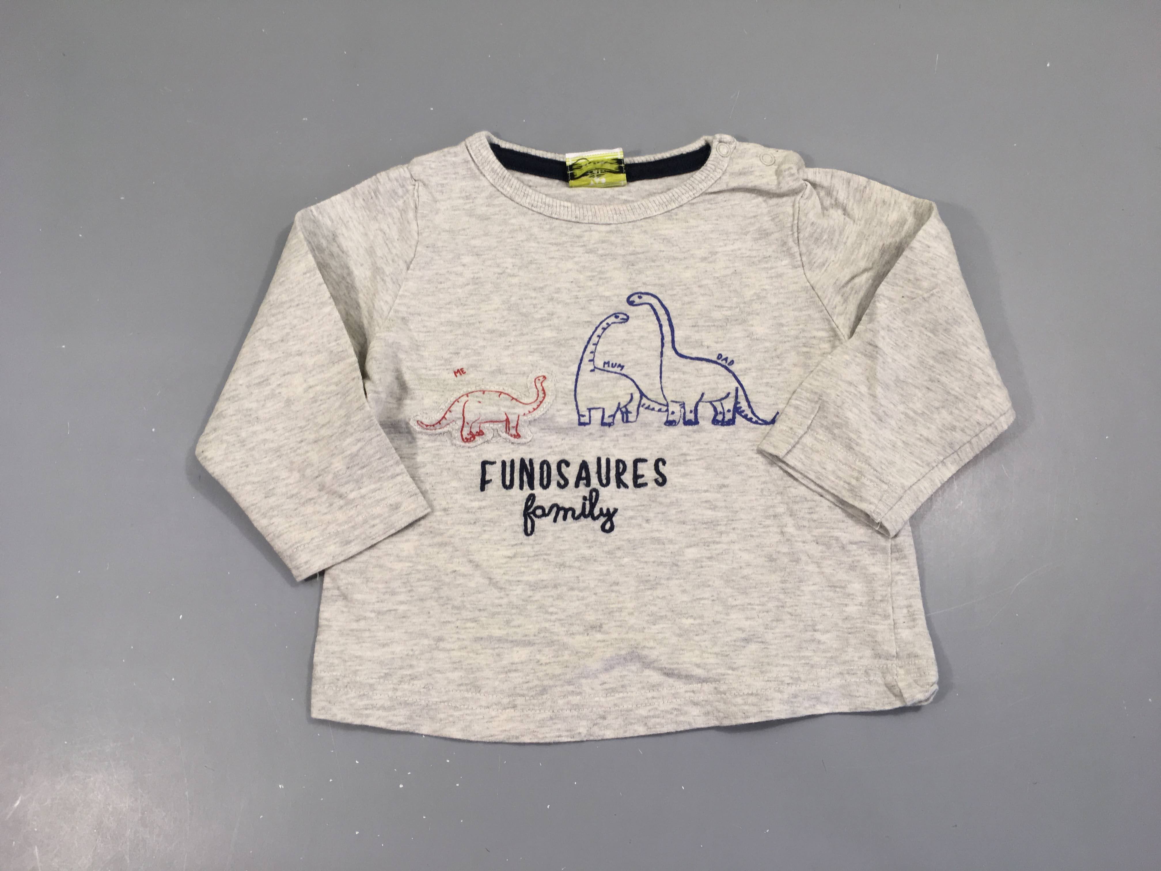 T-shirt m.l gris chiné dinos