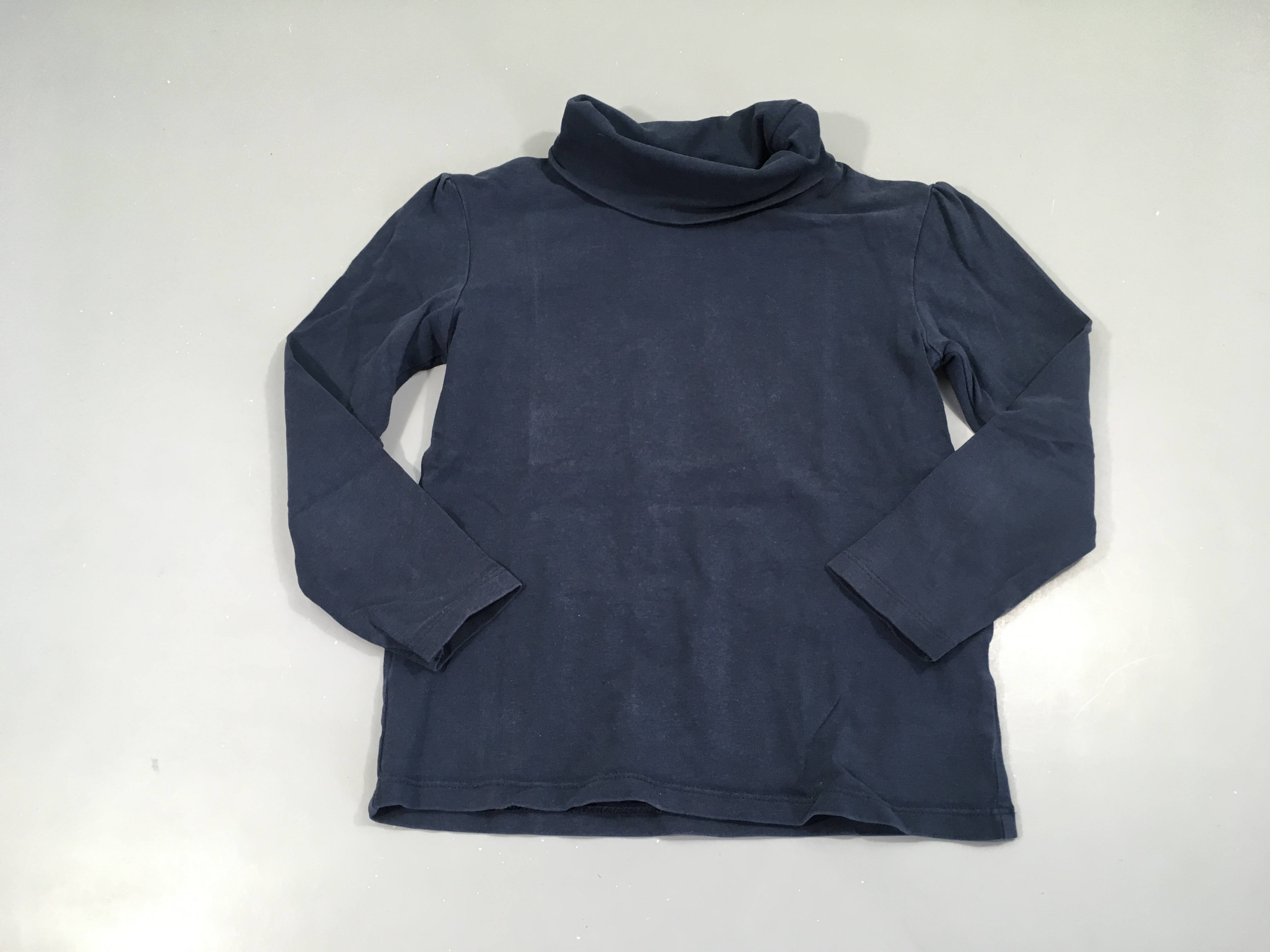 T-shirt m.l col roulé bleu foncé