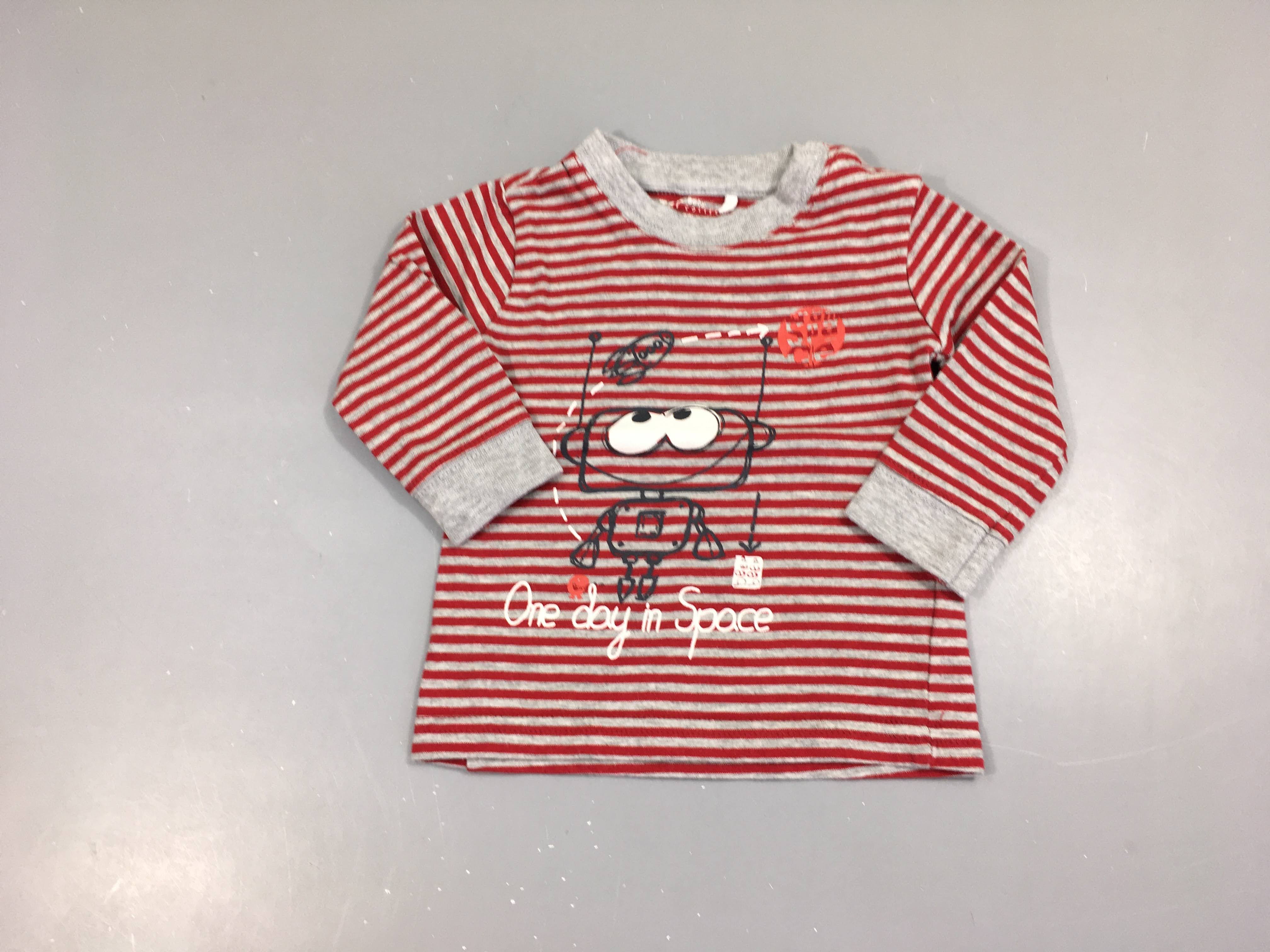 T-shirt m.l gris rayé rouge Robe In Space