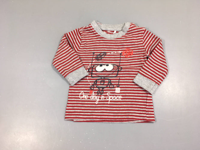 T-shirt m.l gris rayé rouge Robe In Space, moins cher chez Petit Kiwi