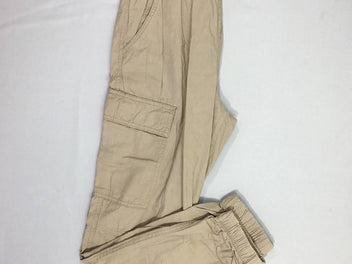 Pantalon léger cargo beige taille élastique