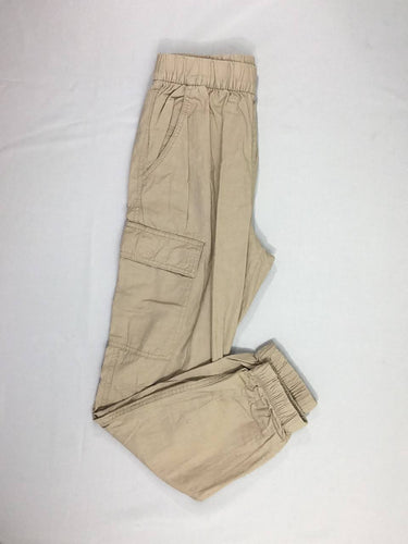 Pantalon léger cargo beige taille élastique, moins cher chez Petit Kiwi