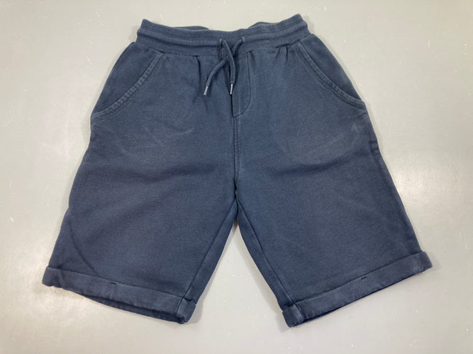 Bermuda molleton bleu marine à revers, moins cher chez Petit Kiwi