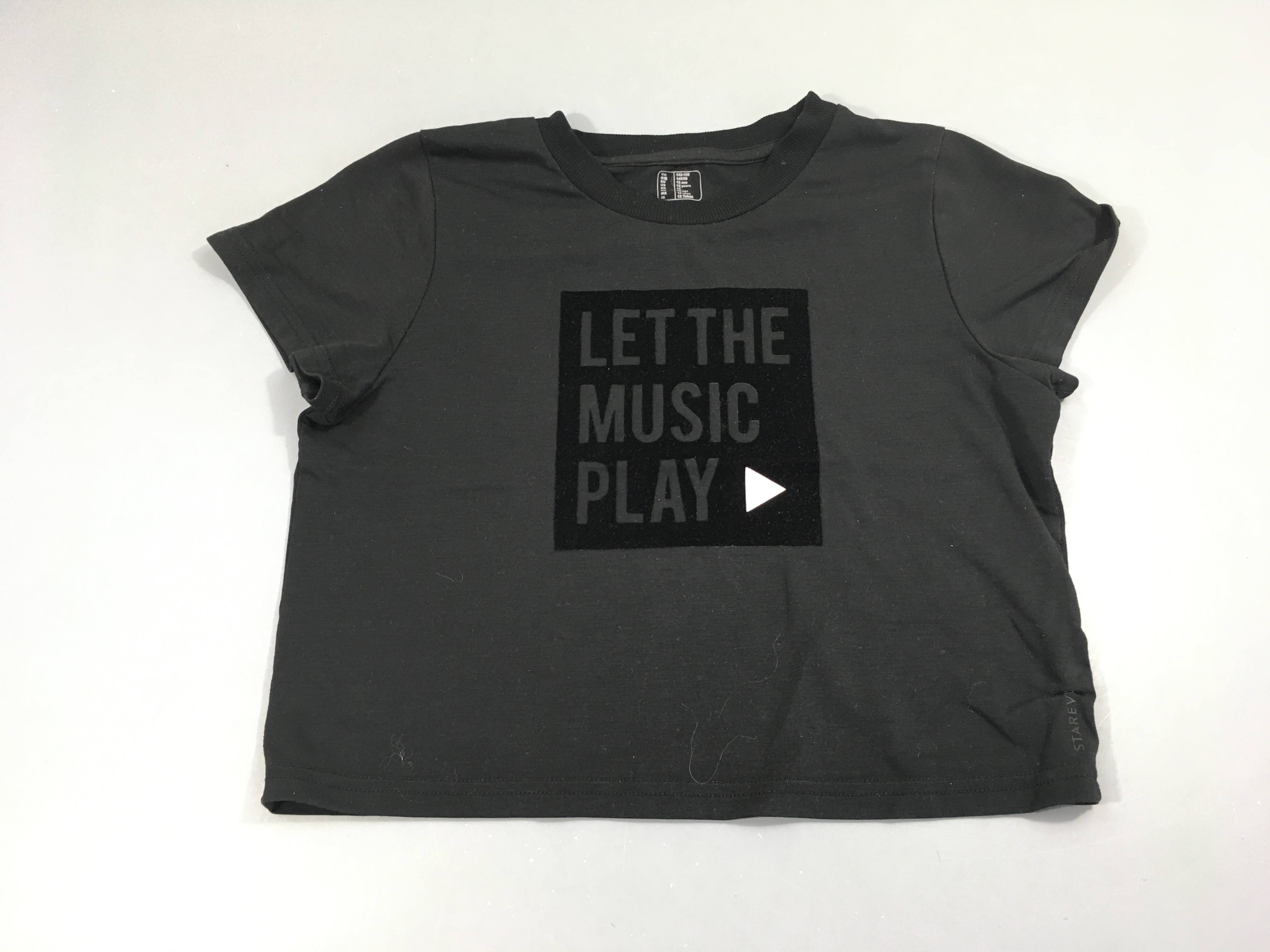 T-shirt m.c court noir let the music play