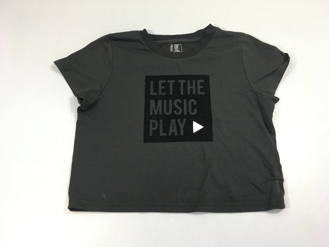 T-shirt m.c court noir let the music play, moins cher chez Petit Kiwi