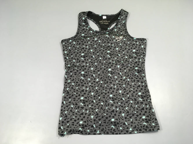 T-shirt s.m de sport gris motifs noir/turquoise, moins cher chez Petit Kiwi